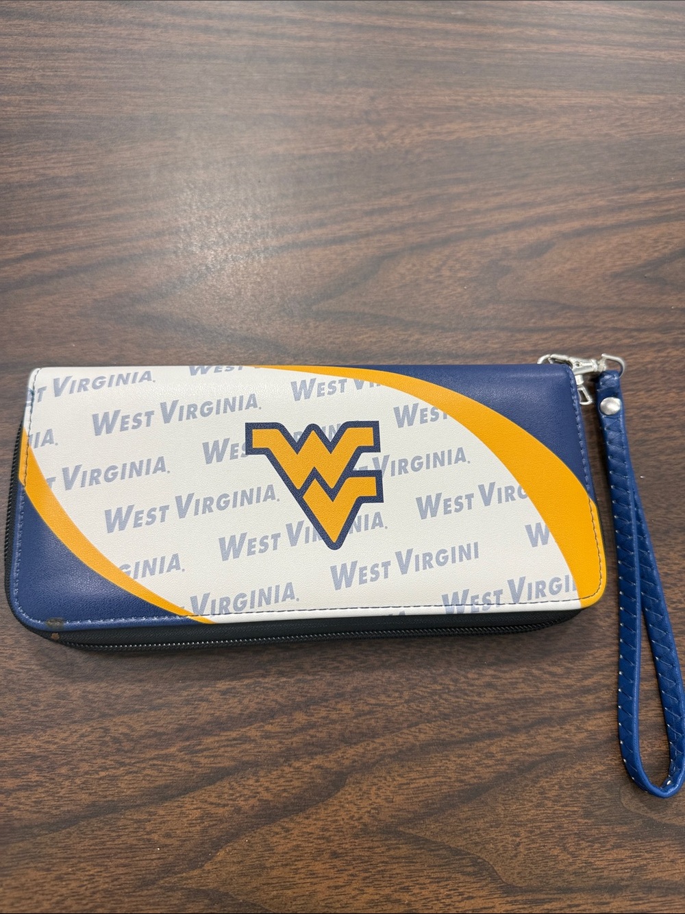 West Virginia Mountaineers Logo Wristlet Wallet - Navy & Gold
